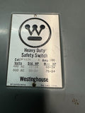 Westinghouse HF463N Heavy Duty Fusible Safety Switch 100A 600 VAC NEMA 1