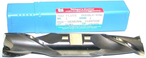 Niagara 28326 1" diameter 2 Flute Double End HSS End Mill New
