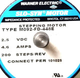 Warner Slo-Syn M092-FD-448E Motor 2.5VDC 4.6A 200 Steps-Rev Connect Per 101025
