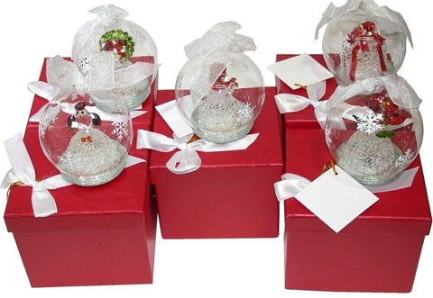 Kringle Express Set of 5 Illuminated Glass Ornaments New FREE SHIP-1000 AVAILBLE