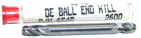 Carbro 654B 3/16" Diameter 3/16in shank 4 Flute Carbide Ball Double End End Mill