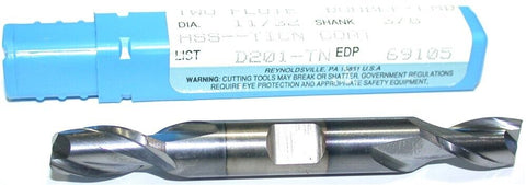 Niagara 69105 11/32" diameter Double End TiCN Coat 2 Flute HSS End Mill 69105