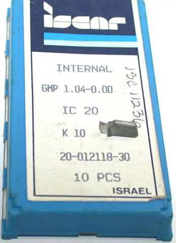 Lot of 8 Iscar GMP 1.04-0.00 IC 20 Carbide Parting Grooving Inserts