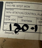 Schlage 660PB Mini Station Control Push Button SPDT Momentary 12/24VDC Stainless