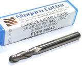 Niagara 86045 3/16" Diameter 3/16" Shank 3 Flute Carbide Ball End Mill
