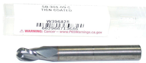 RobbJack SB-301-09-C 3-Flute Carbide 9/32" diameter 5/16 shank Ball End Mill New