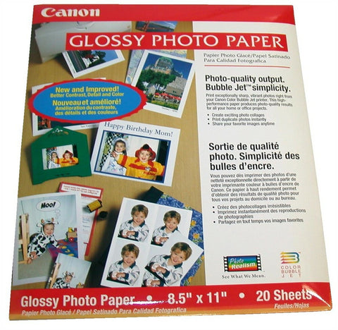 Box of 20 Sheets Canon 8.5" x 11" Glossy Photographic Paper F51-2501-400 New