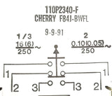 Cherry F84 Switch CKTS 1 & 3 16A 125-250VAC 3/4hp-1-1/2hp CKT 2 0.1A (Lot of 10)