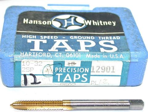 Lot of 12 New Hanson 12901 10-32 GH-7 2 Flute Tin Coated plug Taps