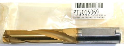 Mitsubishi BRA-0040 5/8" .625" Carbide Tip Drill Coolant Thru 5 1/2"OAL 3/4" SHK