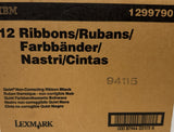 IBM 1299790 Quiet Non-Correcting Black Ribbon 12-Pack