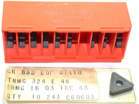 Lot of 10 Carboloy TNMG 16 03 16E Carbide T-Max® P insert for turning