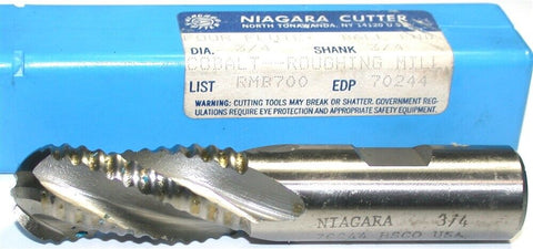 Niagara 70244 3/4" Diameter 4Flute TiCN Coated Ball Roughing Cobalt HSS End Mill