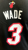 Adidas Boys Dwayne Wade Miami Heat #3 Black Shirt Size Youth Large 14/16