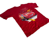 Disney Boys Cars Lightning McQueen Graphic Red Shirt Short Sleeve Size Medium