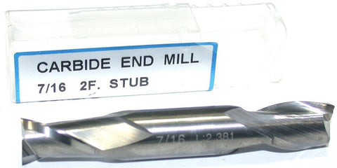YG-1 E5022028 7/16" Diameter 7/16" Shank 2 Flute Carbide End Mill New