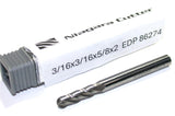 Niagara 86274 3/16" Diameter 3/16" Shank 4 Flute Carbide Ball End Mill