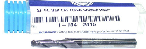 TMX 1-104-2015 Carbide 5/32" Diameter 1/8 Shank 2 Flute TiAlN coat Ball End Mill