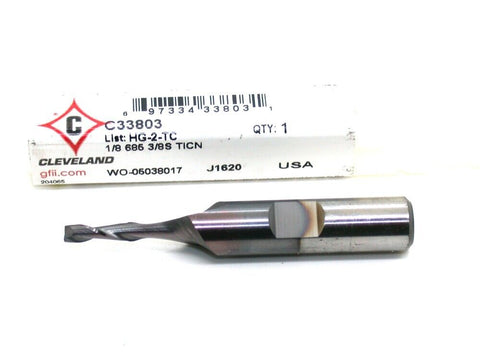 Cleveland Twist C33803 1/8" 2 Flute Double End HSS TiCN Coated End Mill