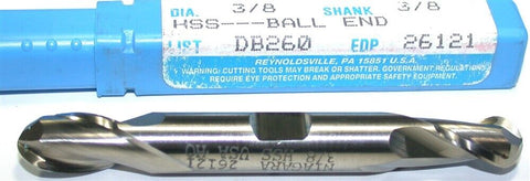 Niagara 26121 3/8" Diameter 3/8" Shank 2 Flute Double End Ball End Mill