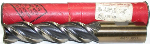 Cleveland Twist 1" Diameter 4" LOC 6 1/2" OAL HSS End Mills 49285