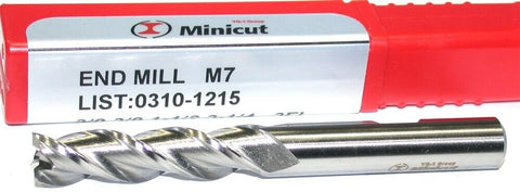 YG-1 Minicut 0310-1215 3/8" Diameter 3/8" Shank 3 Flute HSS End Mill New