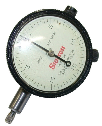 Starrett Model 25-136 Dial .0005 Indicator with 1/2" Post-Type Lug Back
