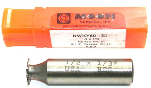 Moon NWKY50-132 1/2" Diameter x 1/32"Width Keyseat Cutter HSS Straight Tooth