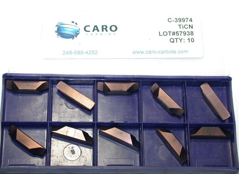 Lot of 10 CARO C-39974 Cut-Off & Grooving Carbide Inserts