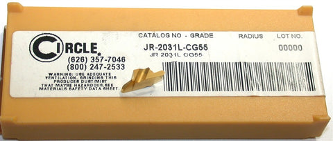 Lot of 10 Insert Circle JR-2031L-CG55 Tin Coated LH Grooving Inserts