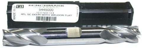 Benchmark 544-5000 1/2" Double End Carbide Endmill 4 Flute New
