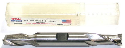 Regal 050110AM 7/16" Diameter 1/2" Shank 2 Flute Double End HSS End Mill