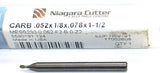 Niagara N59791 Carbide .052" Diameter 1/8 Shank 2 Flute Ball End Mill
