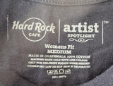 Hard Rock Cafe Women's Juanes Graphic Black Short Sleeve Shirt Size Medium