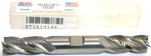 Regal 050042AM 5/8" Diameter 5/8" Shank 4 Flute Double End HSS End Mill