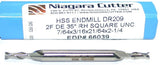 Niagara 66039 3/16" diameter Double End 2 Flute HSS End Mill New