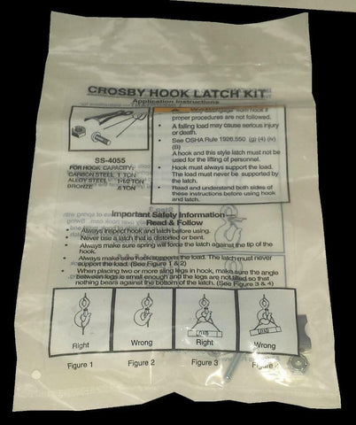 New Crosby SS-4055 Hoist Hook Latch Kit