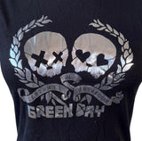Tultex Women's Green Day 21st Century Breakdown Skulls Black Shirt Size Large