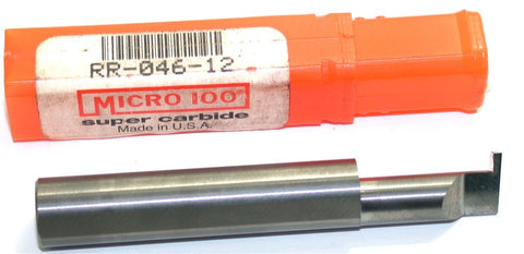 Micro 100 RR-046-12 Carbide Grooving Tool Retaining Ring .046" Width 3/8" Shank