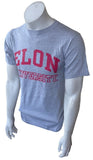 Anvil Men's Elon University Graphic Gray Short Sleeve Shirt Size Small