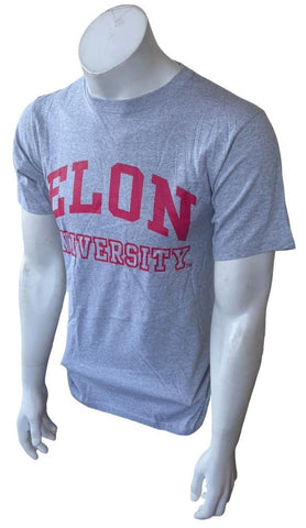 Anvil Men's Elon University Graphic Gray Short Sleeve Shirt Size Small