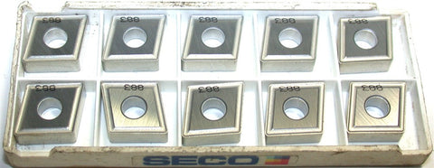 Lot of 10 New SECO CNMG432-MR4-48 883 Carbide Turning Inserts