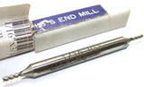 1/16" Diameter 3/16" Shank 4 Flute HSS Double End Mill