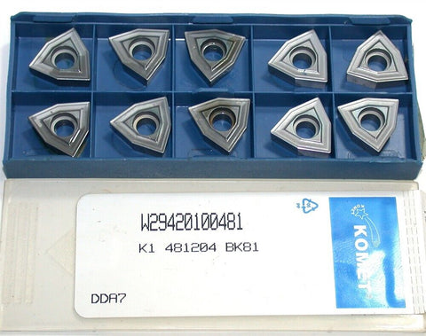 Lot of 10 Komet W29 42010.0481 BK81 Carbide Drilling Inserts 481204