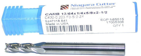 Niagara N85515 13/64" diameter 4 Flute Carbide End Mill New