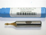Niagara 24040 1/8" Diameter 3/8" Shank 2 Flute HSS TiN Coated Ball End Mill New