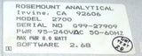 New Rosemount 2700 SOLU CUBE Microprocessor Analyzer 95-240 VAC 8 Watt Ver 2.68