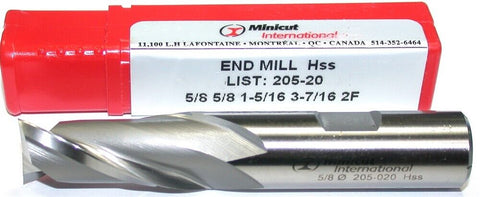 YG-1 Minicut 205-20 5/8" Diameter 5/8" Shank 2 Flute HSS End Mill New
