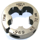 TRW .969-32 NS Adjustable 2" OD Round HSS Thread Die Made in USA