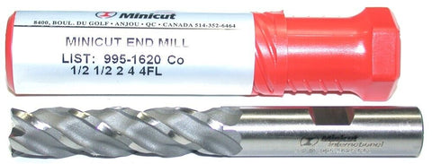 Minicut 995-1620 1/2 Diameter 4 Flute Super Cobalt Metal Roughing Wave End Mill